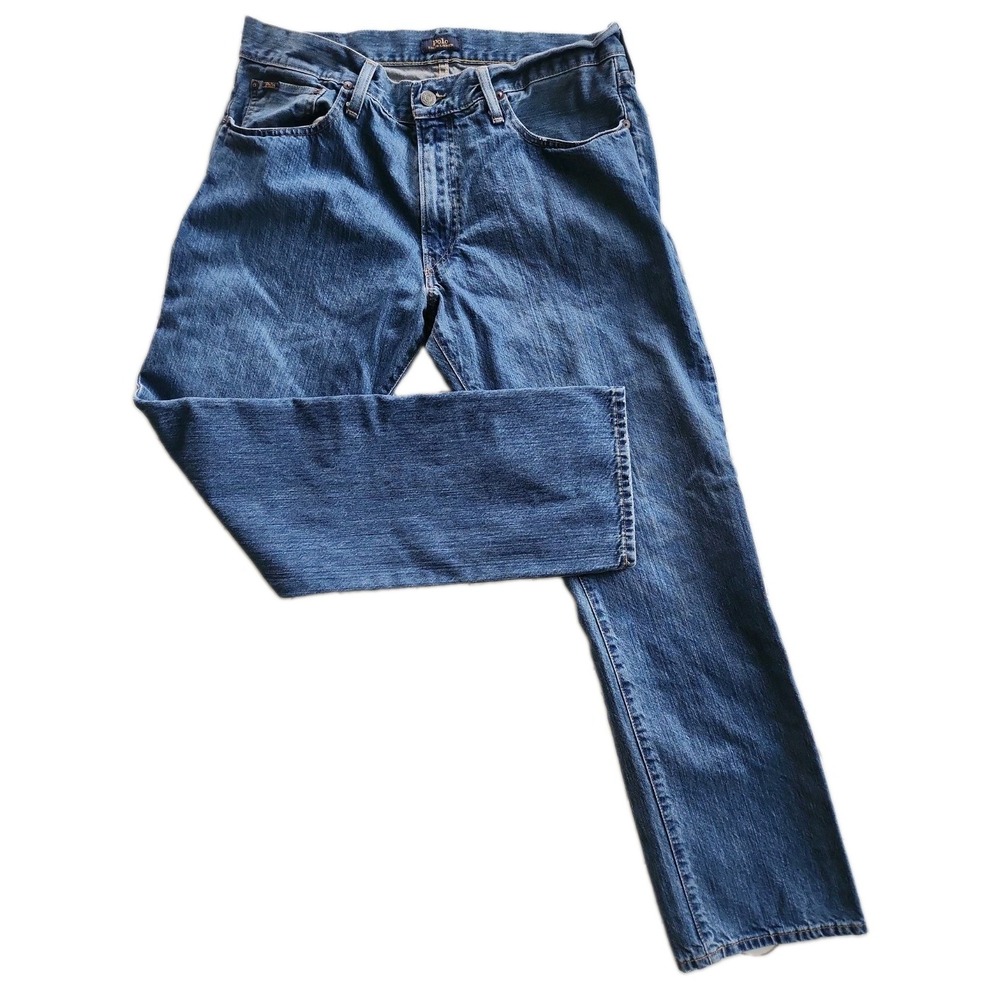 Polo Ralph Lauren Hampton Relaxed Straight Jean Men 34x32 Medium Wash Blue Denim